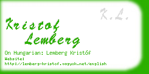 kristof lemberg business card